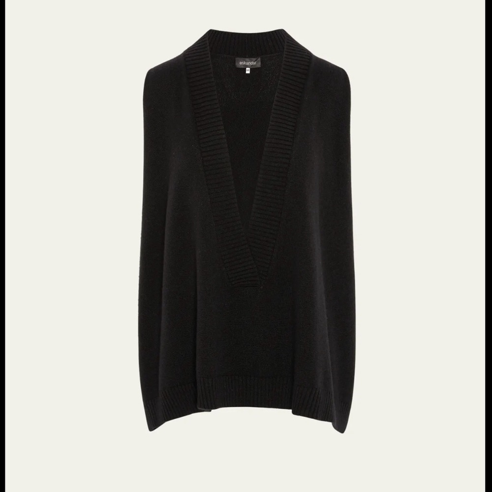 Eskandar Black Cashmere V-neck Sweater Vest $2085